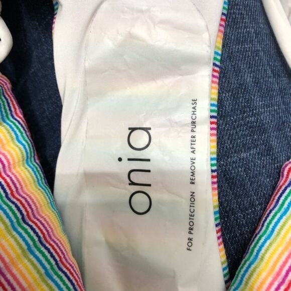 Onia Erica Rainbow Stripe Side Tie Bikini Bottom Large NWT - Picture 8 of 8